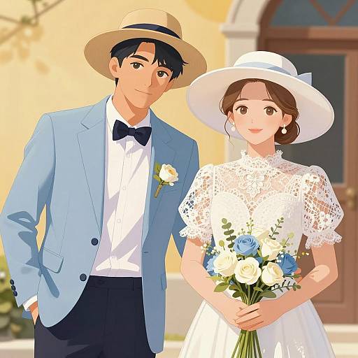 Charming Couple in Elegant Attire