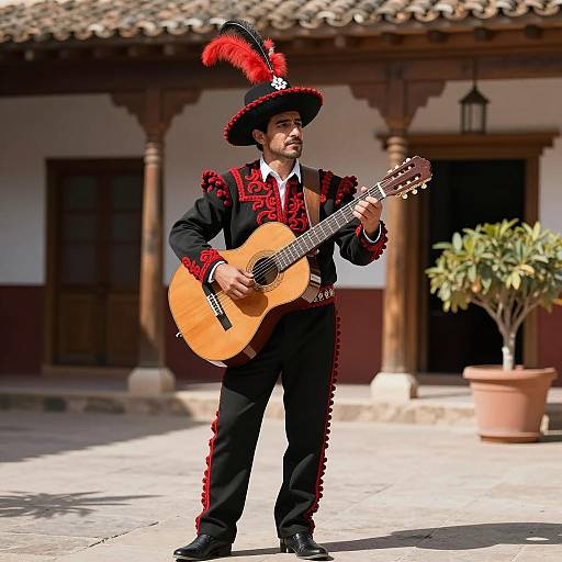 Photorealistic Traditional Spanish Musician