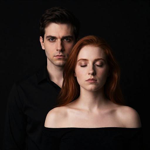 Portrait of Man and Woman in Black