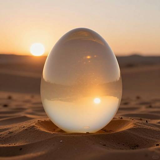 Luminous Translucent Sphere in Desert