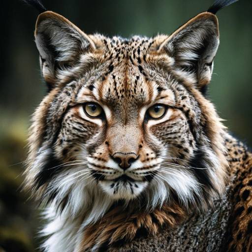 Close-up Portrait of a Tibetan Lynx