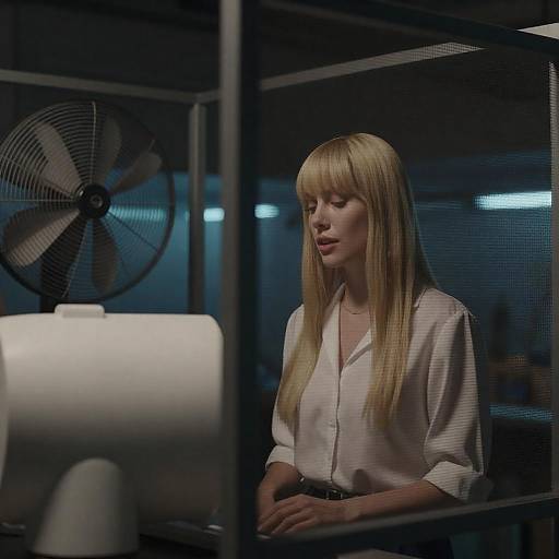 Blonde Woman in Industrial Setting