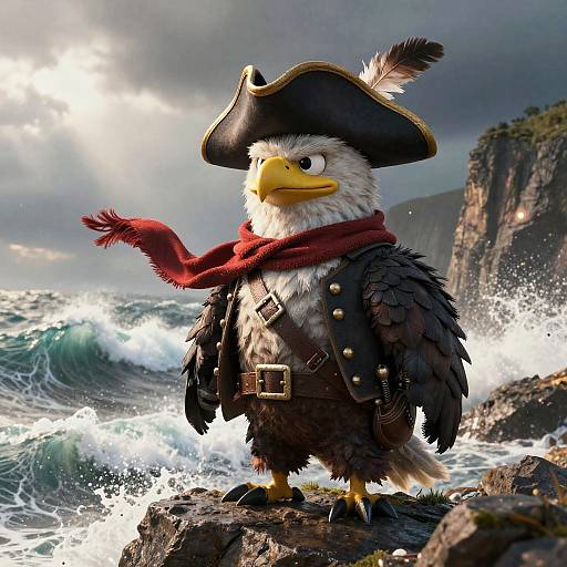 Eagle Pepe Sky Pirate Captain