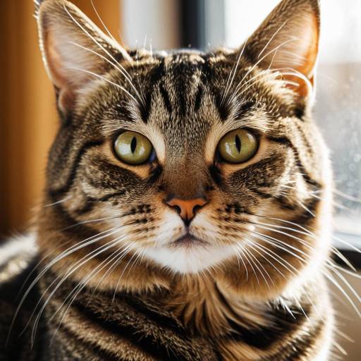 Close-up of Domestic Tabby Cat