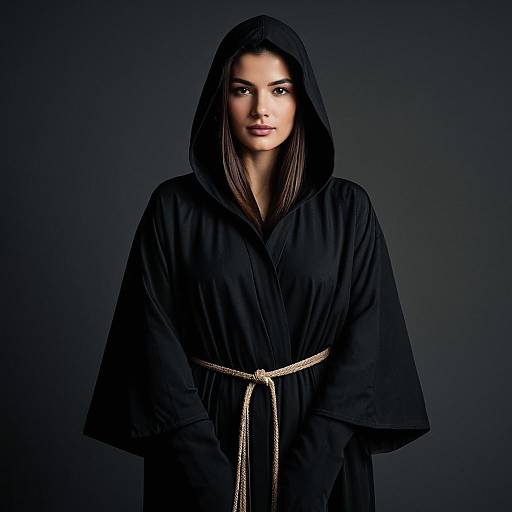 Elegant Woman in Black Abaya Portrait