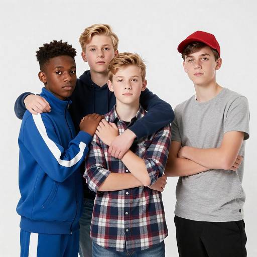 Teenage Boys Group Photo Portrait