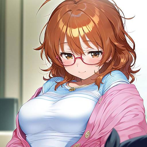 Illustration of Araki hina, idolmaster in the style of Yanyo (ogino atsuki)