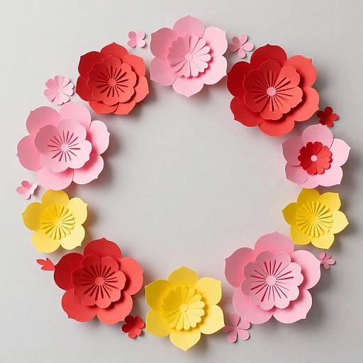 Colorful Paper Flowers Arrangement