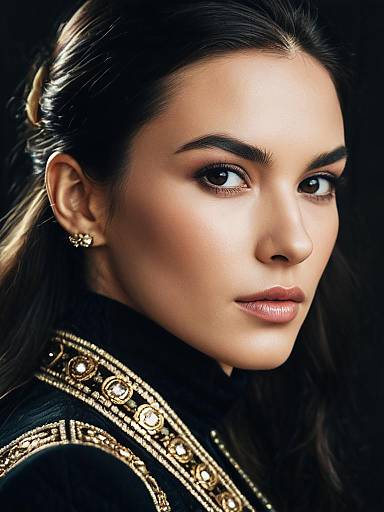 Close-up Portrait of Woman in Designer Outfit