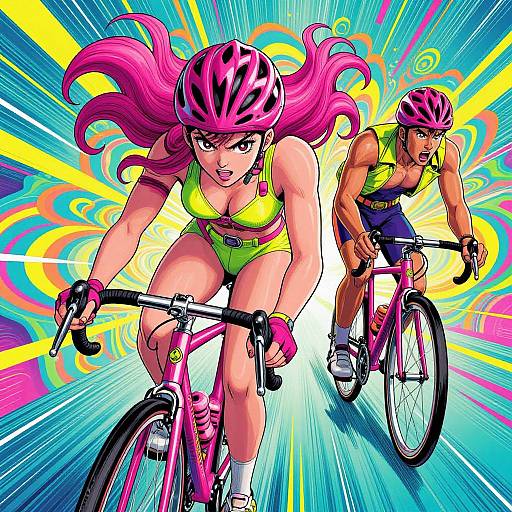 80s Psychedelic Sci-Fi Cycling Race