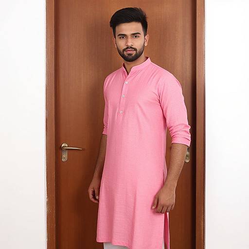 Man in Cotton Kurta Indoors