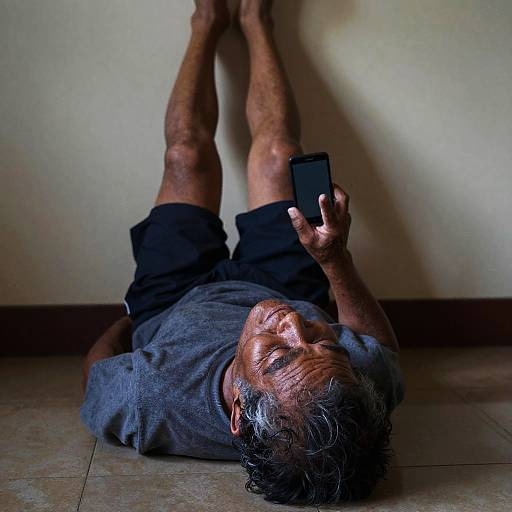 Elderly Pacific Islander Man Relaxing