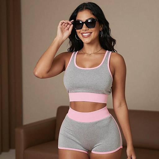 Smiling Woman in Stylish Summer Outfit