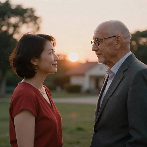 Intimate Sunset Portrait of Two People