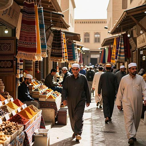 Ancient Persian Bazaar Market Scene