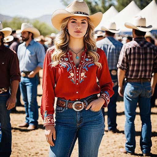 Photorealistic Festival Cowboy Outfit Portrait