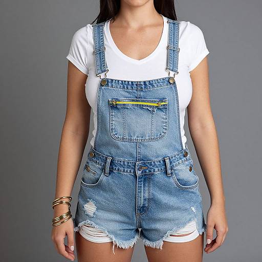 Casual Chic Woman in Denim Overalls