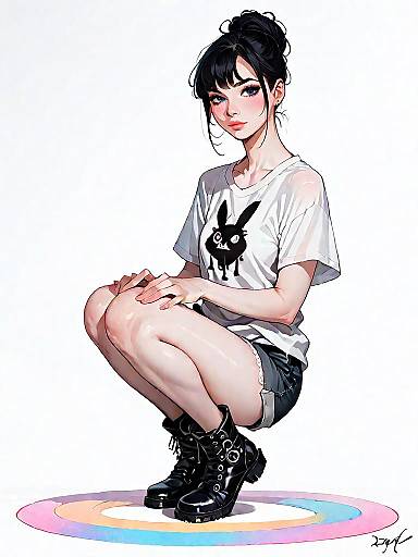 Realistic Boho Woman Full-Body Photo