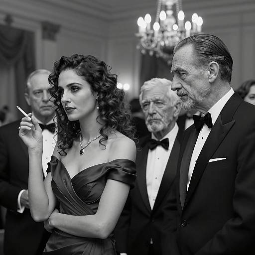 Elegant Black and White Formal Event Scene