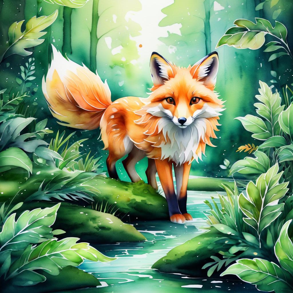 Whimsical Fox in a Dreamy Forest