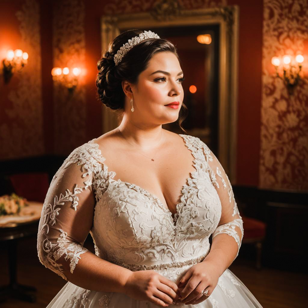 Radiant Plus-Size Bride in Elegant Attire