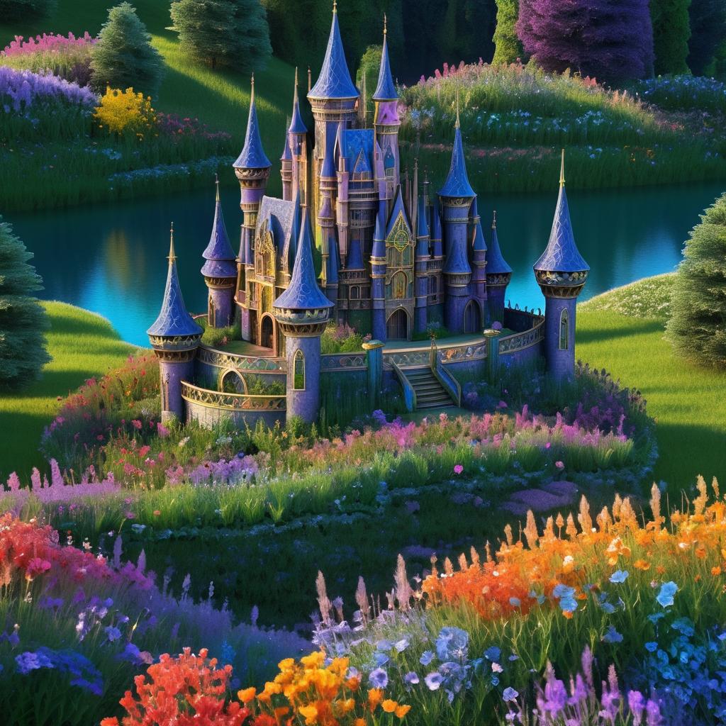 Enchanted Meadow with Ominous Castle