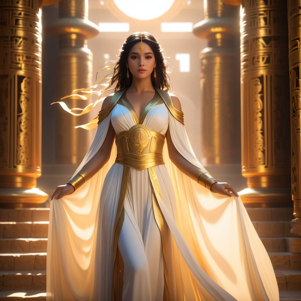 Goddess in Golden Light and Robes