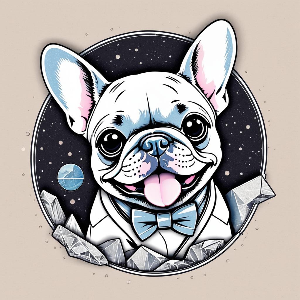 Kawaii French Bulldog Geologist Illustration