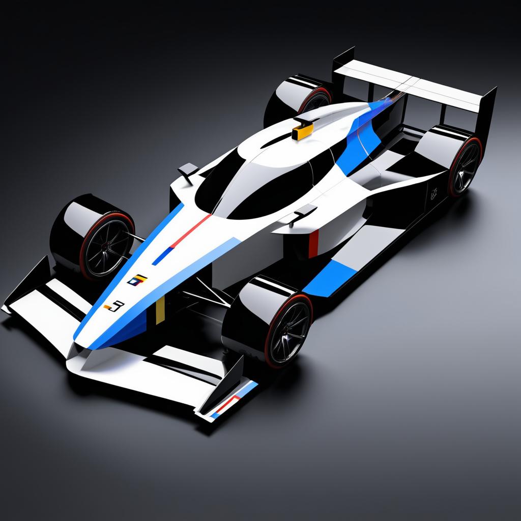 Minimalist Racing Car Inspired by Mondrian