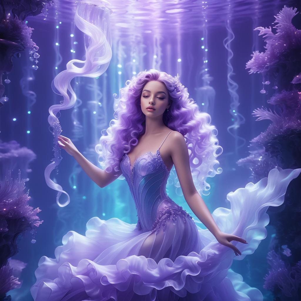 Ethereal Mermaid in Dreamy Underwater World