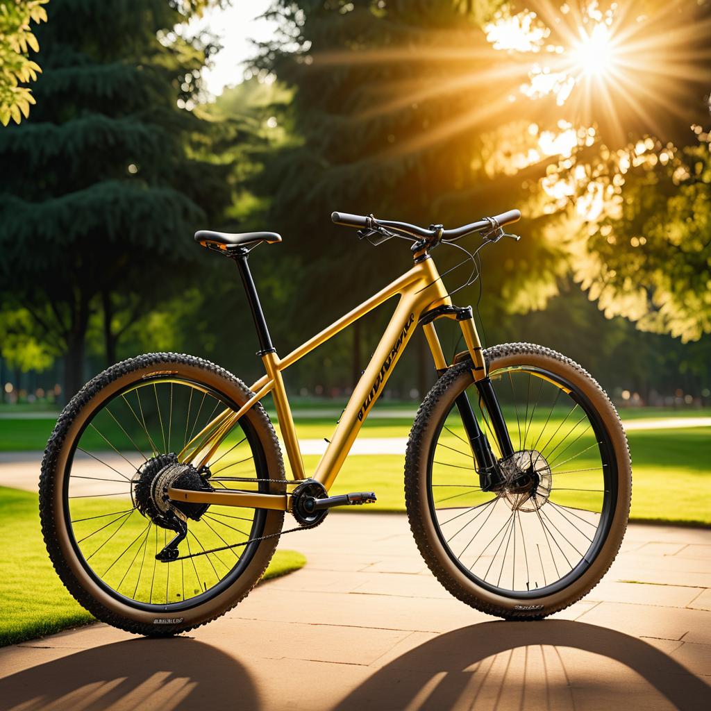 Sleek Mountain Bike in Sunlit Urban Park