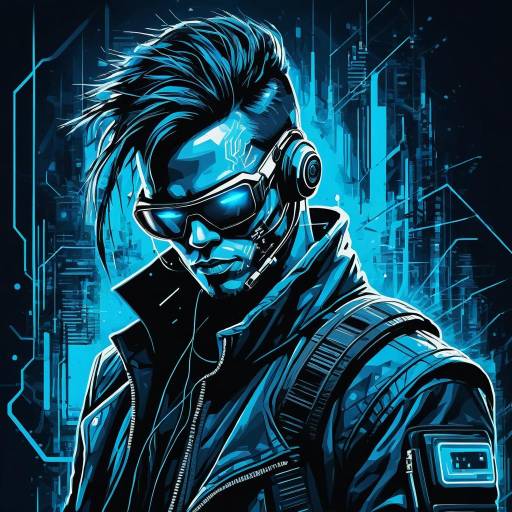 Cyberpunk Hacker in Abstract Expressionism Cyberpunk Hacker in Abstract Expressionism