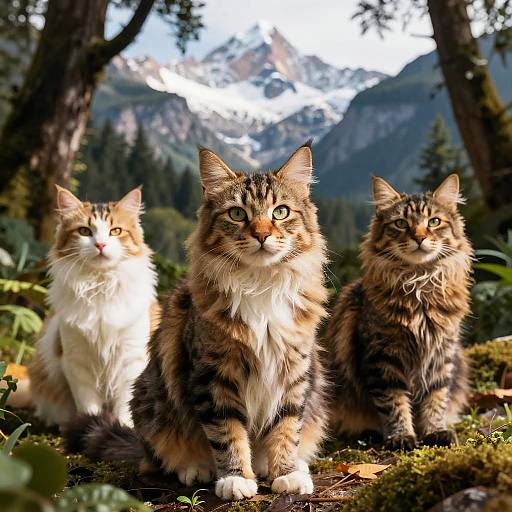Hyperrealistic AI Cat Nature Scenes