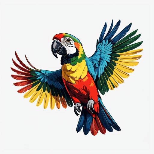 Colorful Tropical Parrot Vector Art