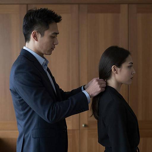 Intimate Moment in a Wooden Room