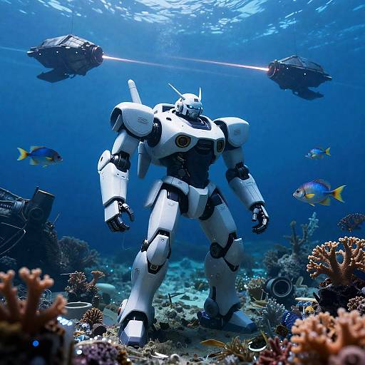 Cinematic Underwater Robot Mecha Battle