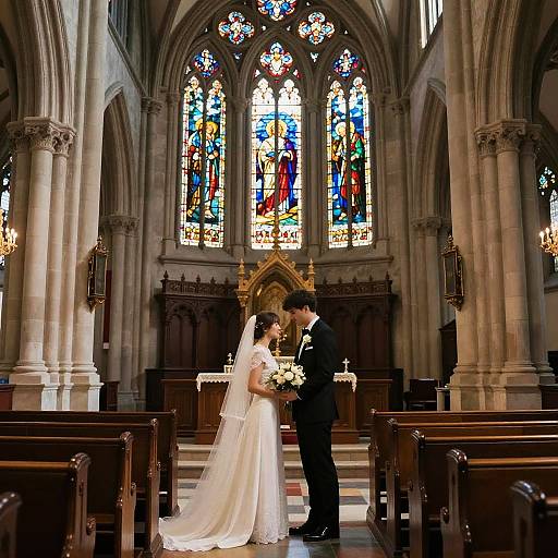 Majestic Cathedral Wedding Background