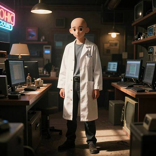 Cyberpunk Temmie in Antique Electronics Shop