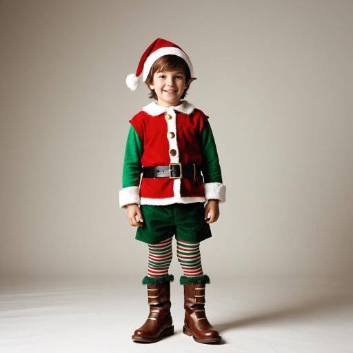 Joyful Christmas Elf Boy in Costume