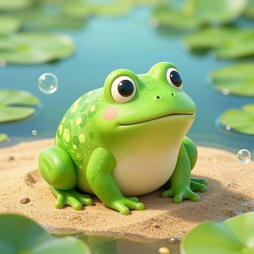 Realistic Fantasy Frog on Lilypad
