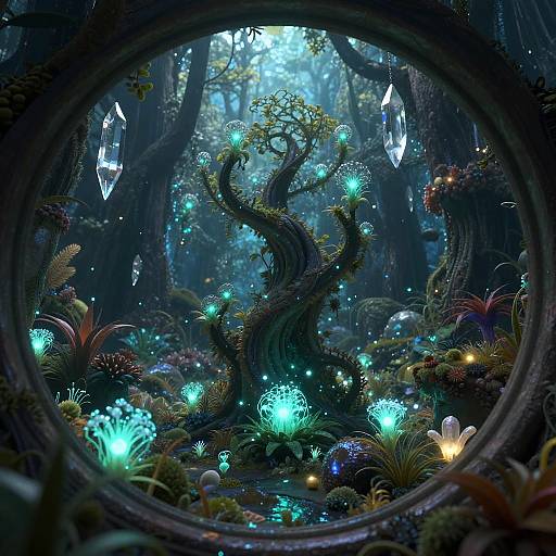 Bioluminescent Magical Forest Oasis