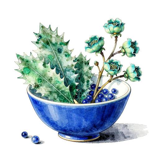 Contemporary Cobalt Ceramic Still-Life