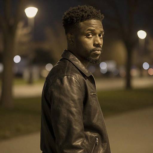 Warm Night Portrait in Urban Park