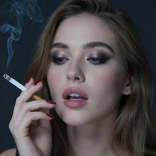 Moody Portrait of a Smoky-Eyed Woman