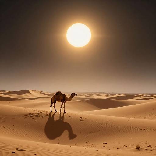 Surreal Desert Eclipse with Camel