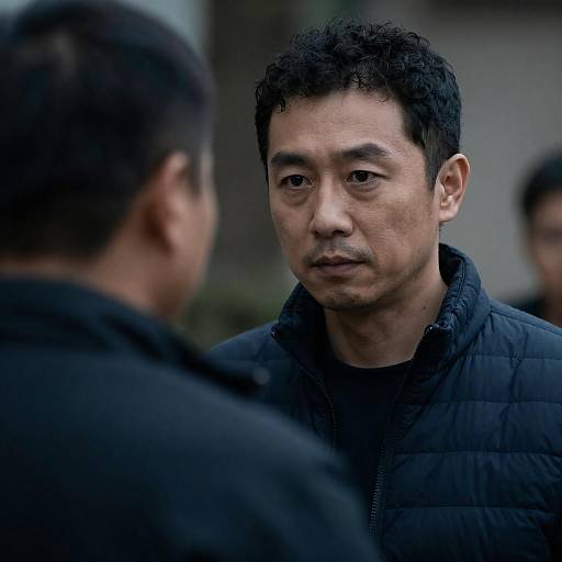 Dramatic Close-Up: Intense Male Interaction