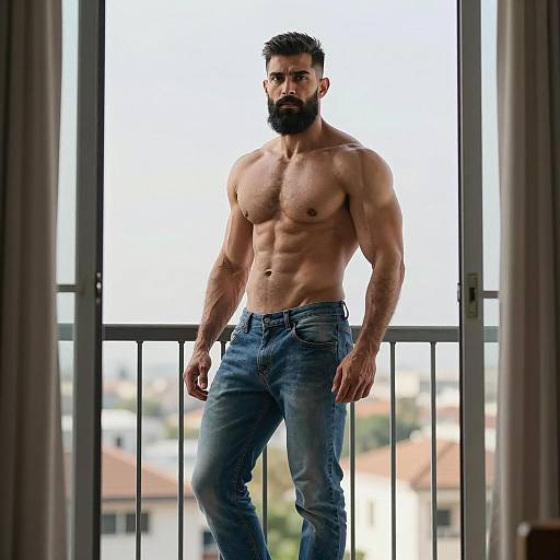 Ultra-Detailed Fitness Portrait of Muscular Man