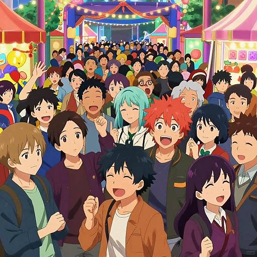 MHA Festival Crowd Anime Scene