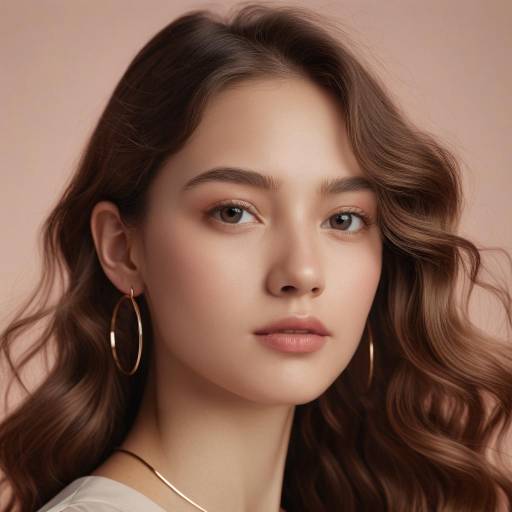 Portrait of young woman with hoop earrings