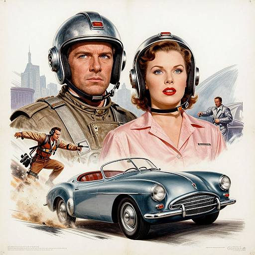 1940s Retro Futuristic Sci-Fi Poster